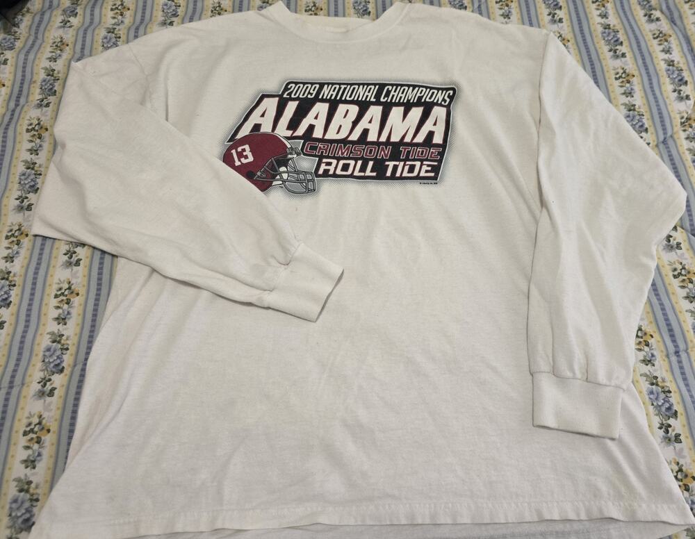 Alabama Crimson Tide Roll Tide 2009 National Champions long sleeve T shirt 2X